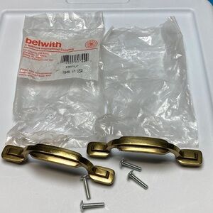 Lot of 2 vintage Belwith new unused dresser drawer pulls handles, with screws